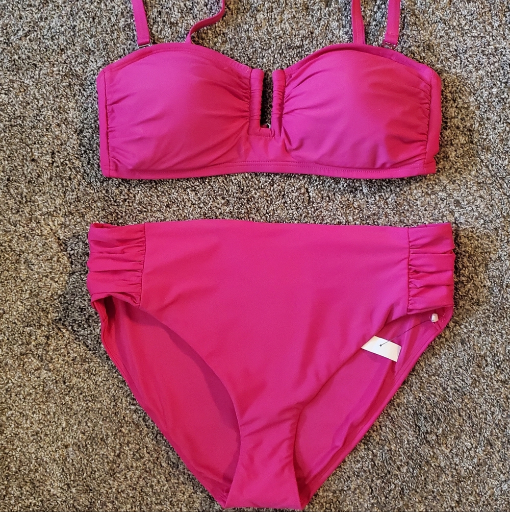 DKNY Bright Pink 2 Pc Bikini Swimsuit
